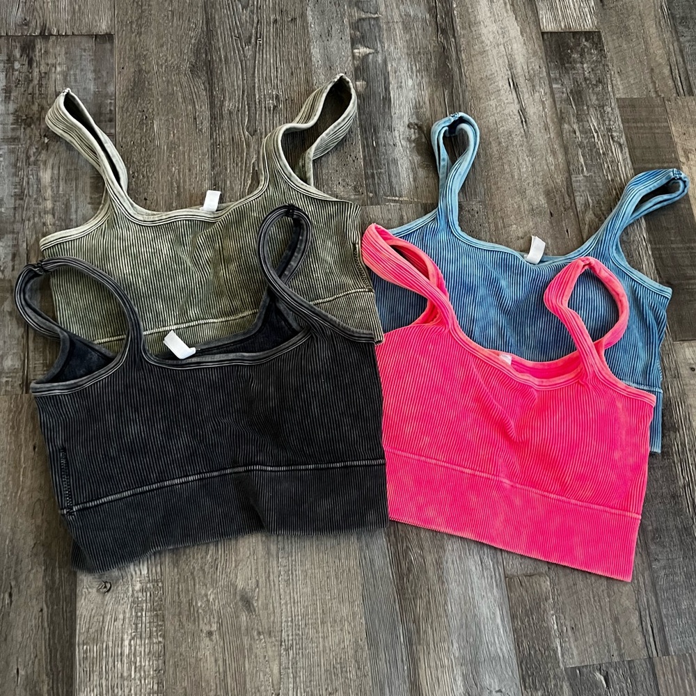 Set of 4 - “Taking A Break” padded bralettes.